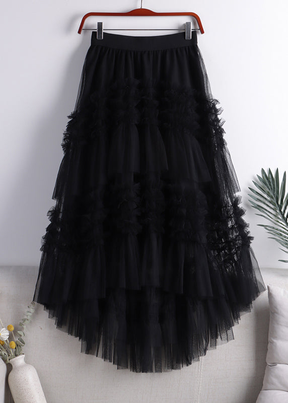 Art Khaki mode niedrigen hohe design tüll Rock Frühling