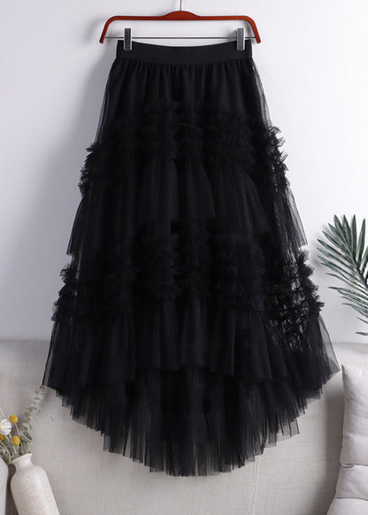 Art Khaki mode niedrigen hohe design tüll Rock Frühling