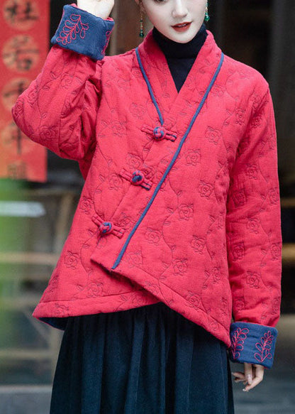 Kunst Hellgrün Bestickt Orientalischen Knopf Feine Baumwolle Gefüllte Mäntel Winter