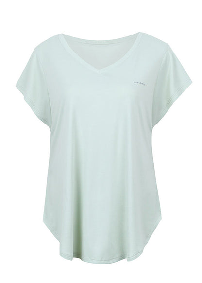 Art Light Green Patchwork Short Sleeve Yoga Tank Tops