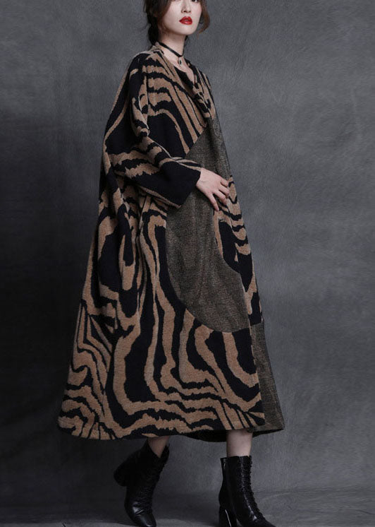 Art Orange Patchwork Button Mode Herbst Wollmäntel