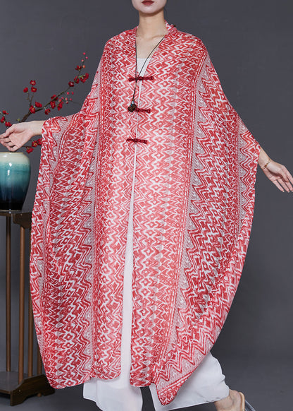Art Pink Oversized Print Chiffon Orientalischer Schal