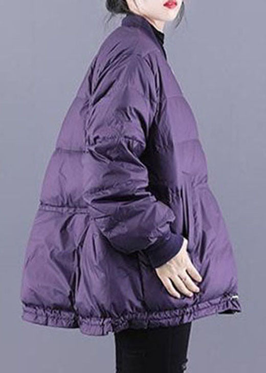 Art Purple Zip Up Kordelzug Feine Baumwolle gefüllt dicke Winterjacken