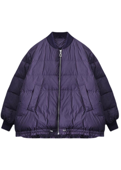 Art Purple Zip Up Kordelzug Feine Baumwolle gefüllt dicke Winterjacken