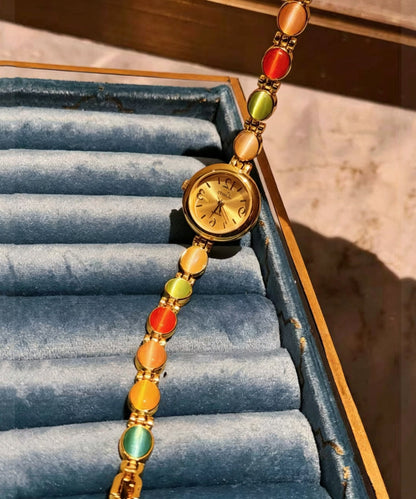 Art Rainbow Copper Alloy Gem Stone Watches