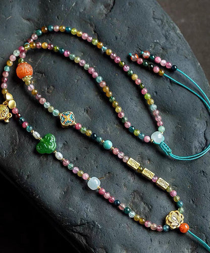 Collar con colgante de ágata de jade arcoíris