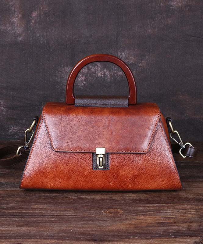 Art Red Brown Latch Paintings Kalbsleder Messenger Bag