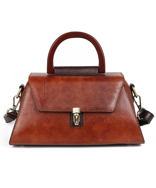 Art Red Brown Latch Paintings Kalbsleder Messenger Bag