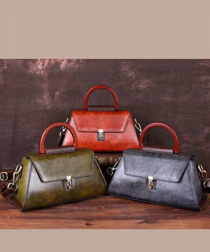 Art Red Brown Latch Paintings Kalbsleder Messenger Bag