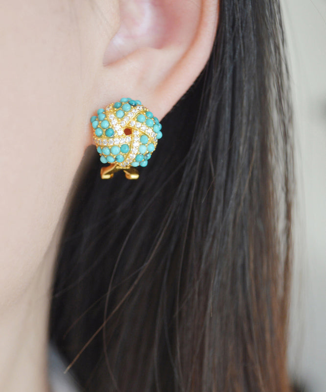 Pendientes de plata de ley roja con ágata y circonita dorada