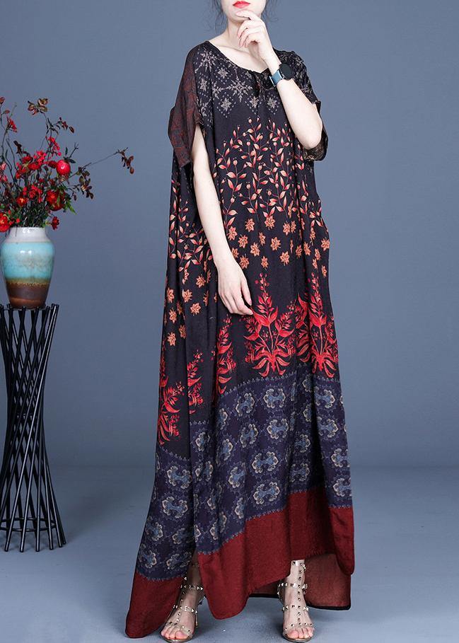 Art Silk Print Patchwork Mid Dress Summer - SooLinen