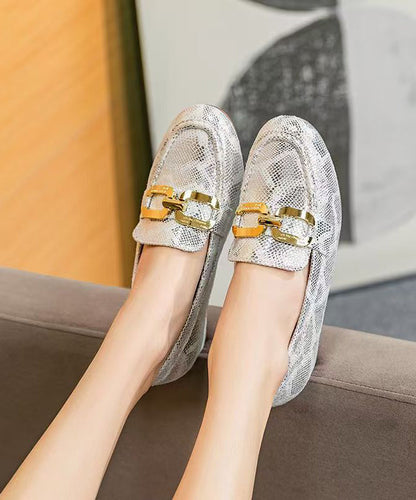 Art Splicing Wedge Loafers For Women Black Faux Leather
