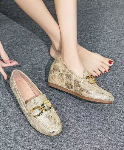 Art Splicing Wedge Loafers For Women Black Faux Leather