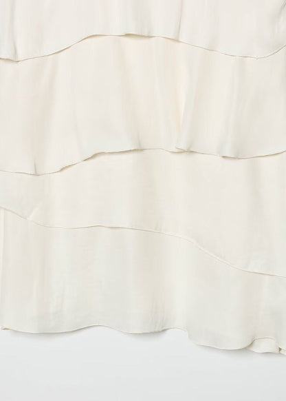Art White Lace Up Layered Tea Dress Summer