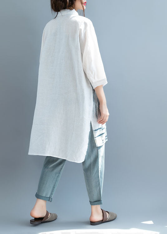 Art Weiß Seite offen Print Shirt Tops Halbarm