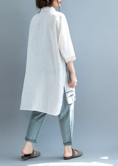 Art Weiß Seite offen Print Shirt Tops Halbarm