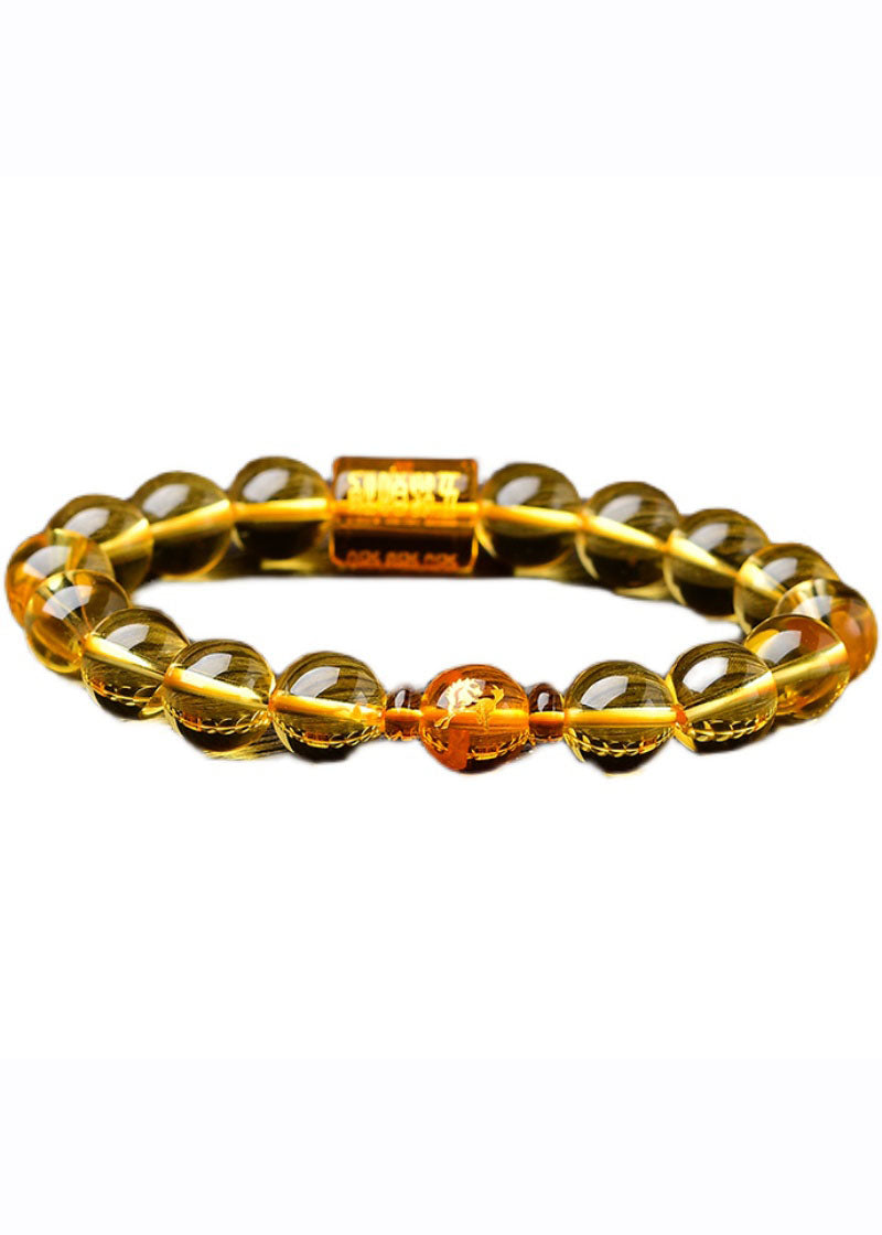 Art Gelbes Kristall Buddha Perlen Armband