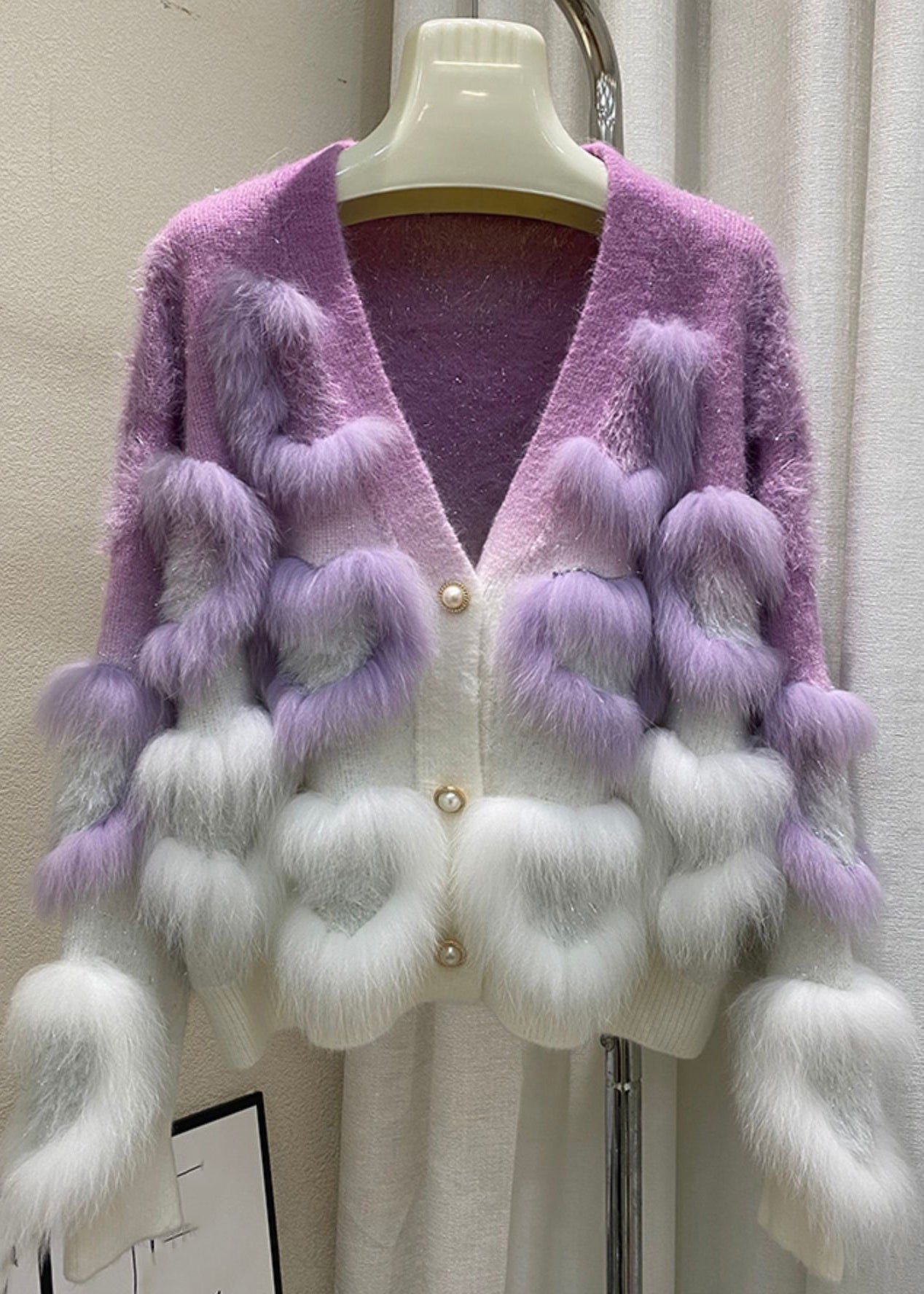 Gelbe Strickjacke mit V-Ausschnitt, Patchwork-Knöpfen und Baumwollstrick, Winter