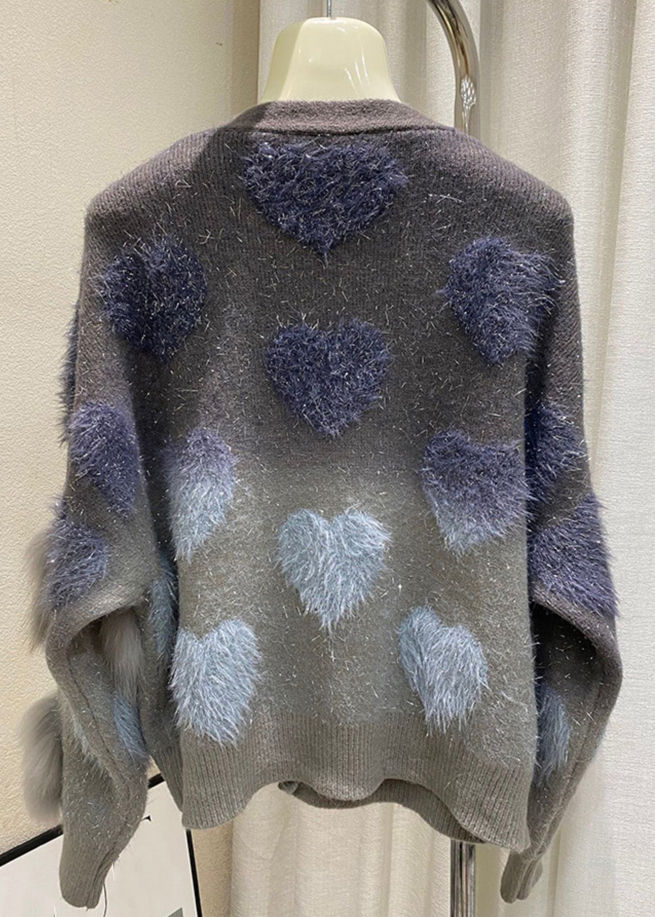 Gelbe Strickjacke mit V-Ausschnitt, Patchwork-Knöpfen und Baumwollstrick, Winter