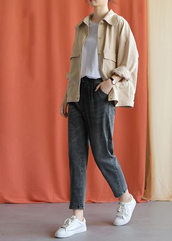 Art nude cotton clothes For Women big pockets cotton fall coat - SooLinen