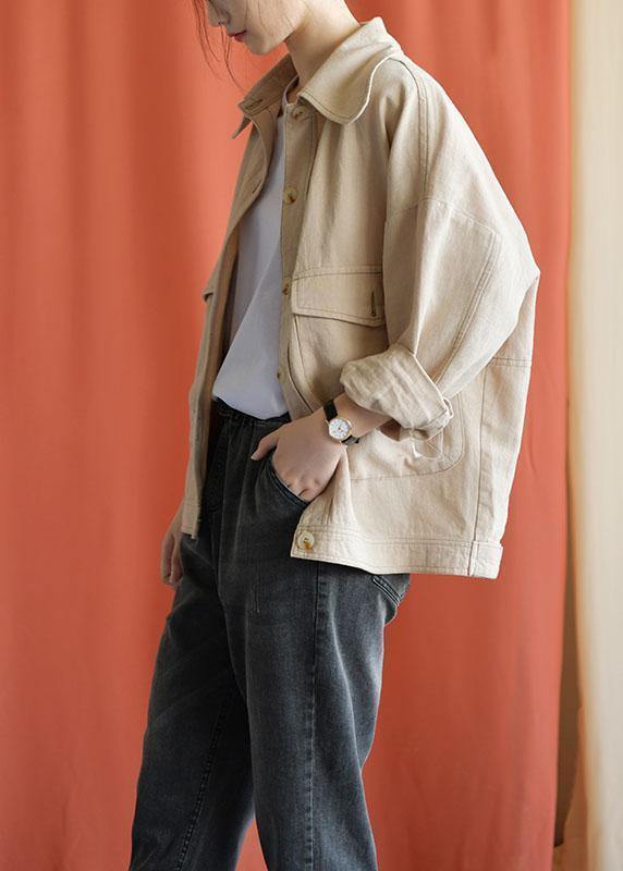 Art nude cotton clothes For Women big pockets cotton fall coat - SooLinen