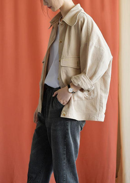 Art nude cotton clothes For Women big pockets cotton fall coat - SooLinen