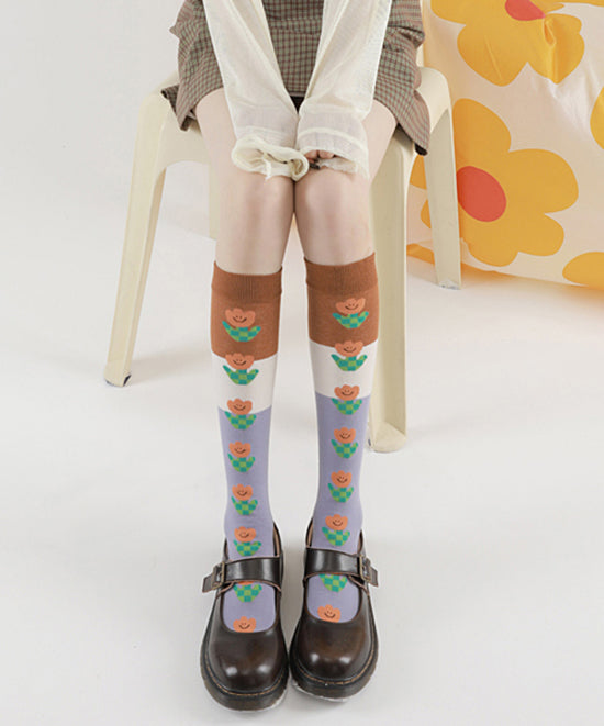 Neue süße Jacquard-Kniestrümpfe für Herbst und Winter
