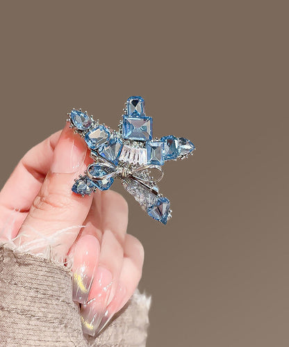 Beach Blue Alloy Crystal Starfish Single Hairpin