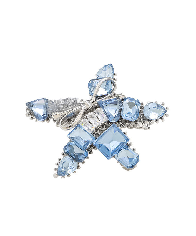 Beach Blue Alloy Crystal Starfish Single Hairpin