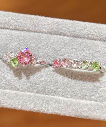 Beautiful Alloy Zircon Rings Two-Piece Set