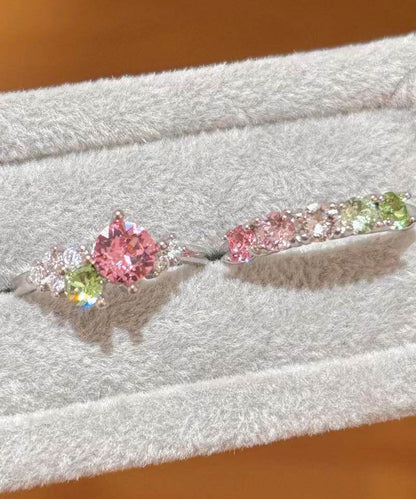 Beautiful Alloy Zircon Rings Two-Piece Set