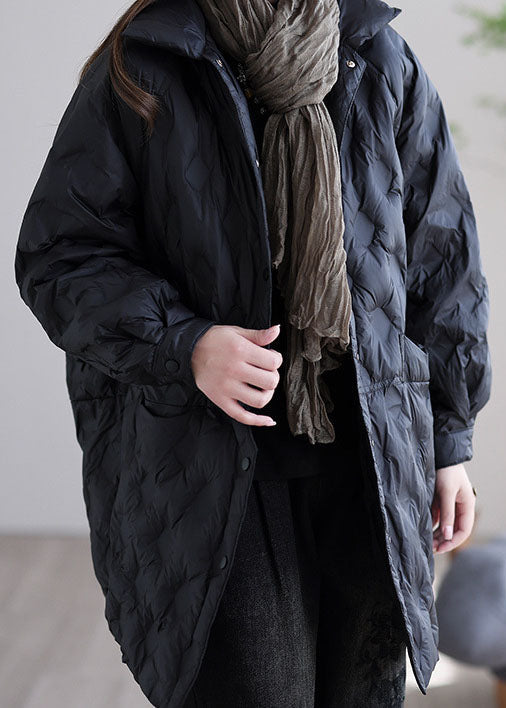 Beautiful Beige Button Warm Casual Winter Duck Down Jackets