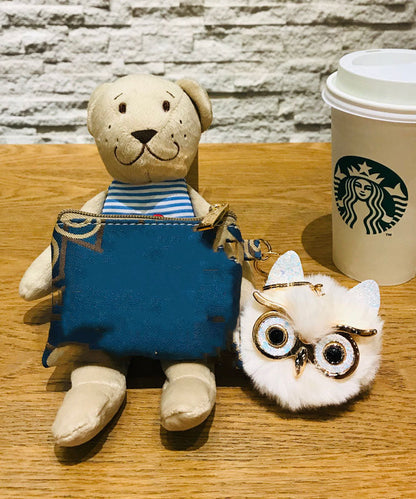 Wunderschöne schwarze Pailletten-Eulen-Schlüsselanhänger aus Legierung