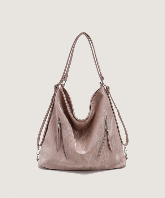 Hermoso bolso de hombro versátil de piel sintética negra