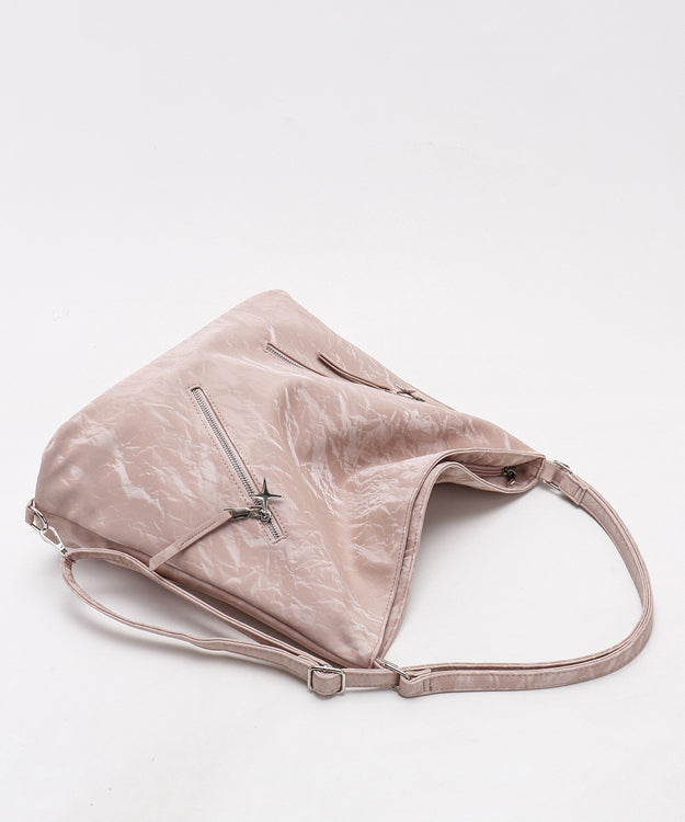 Hermoso bolso de hombro versátil de piel sintética negra