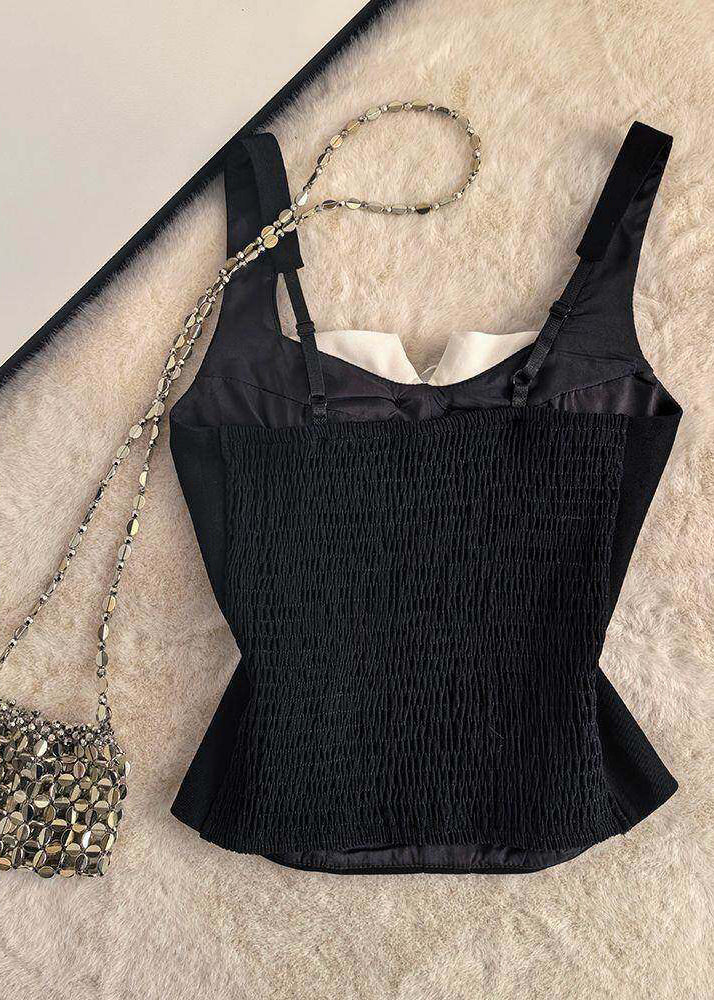 Beautiful Black Floral Cotton Beach Vest Summer