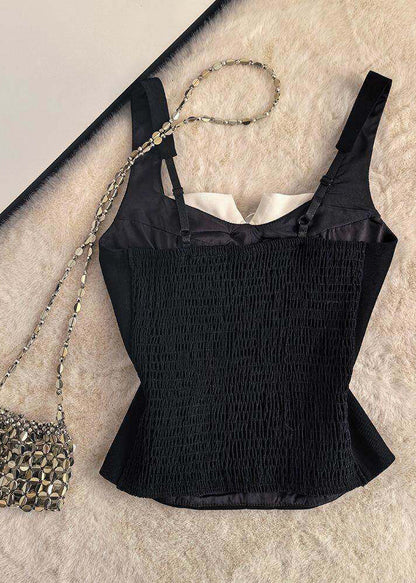Beautiful Black Floral Cotton Beach Vest Summer