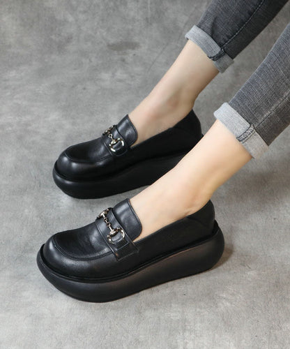 Schöne schwarze Loafer für Damen Plateau-Loafer