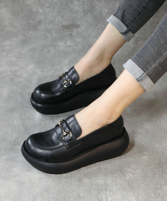 Schöne schwarze Loafer für Damen Plateau-Loafer