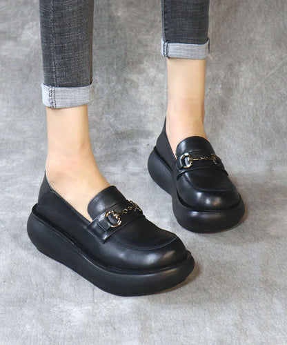 Schöne schwarze Loafer für Damen Plateau-Loafer