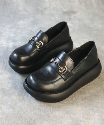 Schöne schwarze Loafer für Damen Plateau-Loafer