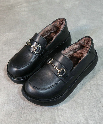 Schöne schwarze Loafer für Damen Plateau-Loafer