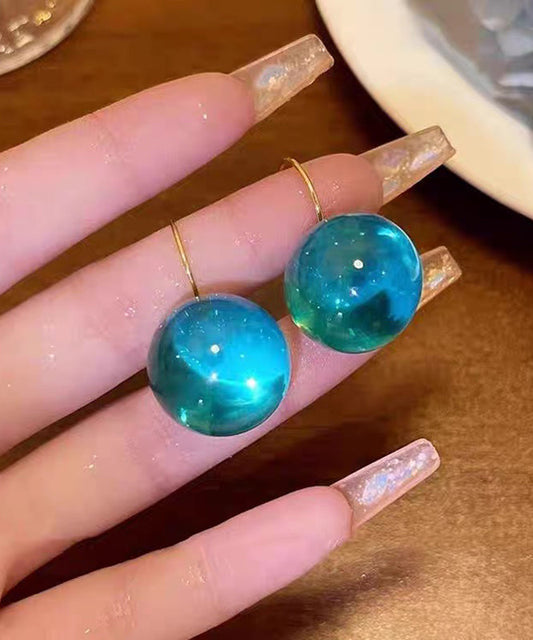 Beautiful Blue Acrylic Alloy Sphere Drop Earrings
