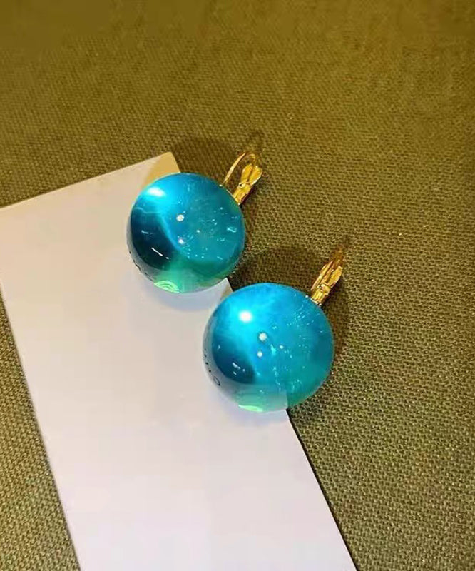 Beautiful Blue Acrylic Alloy Sphere Drop Earrings
