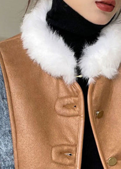 Schöne Blaue Asymmetrische Denim Patchwork Jacken Winter