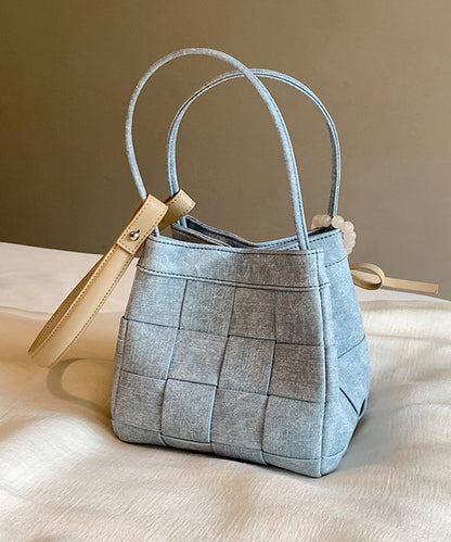 Beautiful Blue Denim Woven Bucket Bag