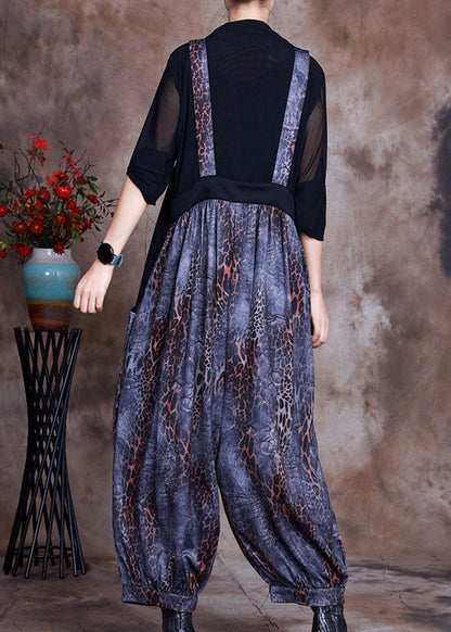 Schönes Blaues Patchwork-Druck-Zweiteiler-Set Frühling