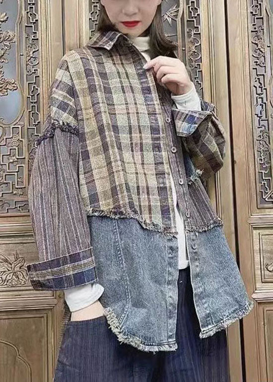 Schöne Colorblock Knopf Peter Pan Kragen Taschen Patchwork Mäntel Frühling