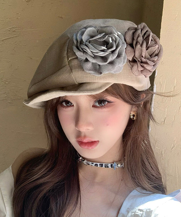 Beautiful Floral Cozy Cotton Beret Hat