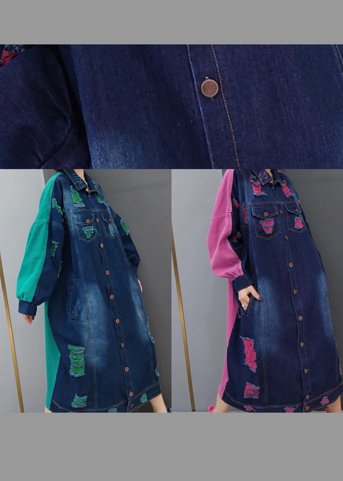 Beautiful Green Quilting Clothes Lapel Hole Maxi Spring Dresses - SooLinen